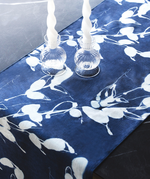 Porto Linen Table Runner — Indigo