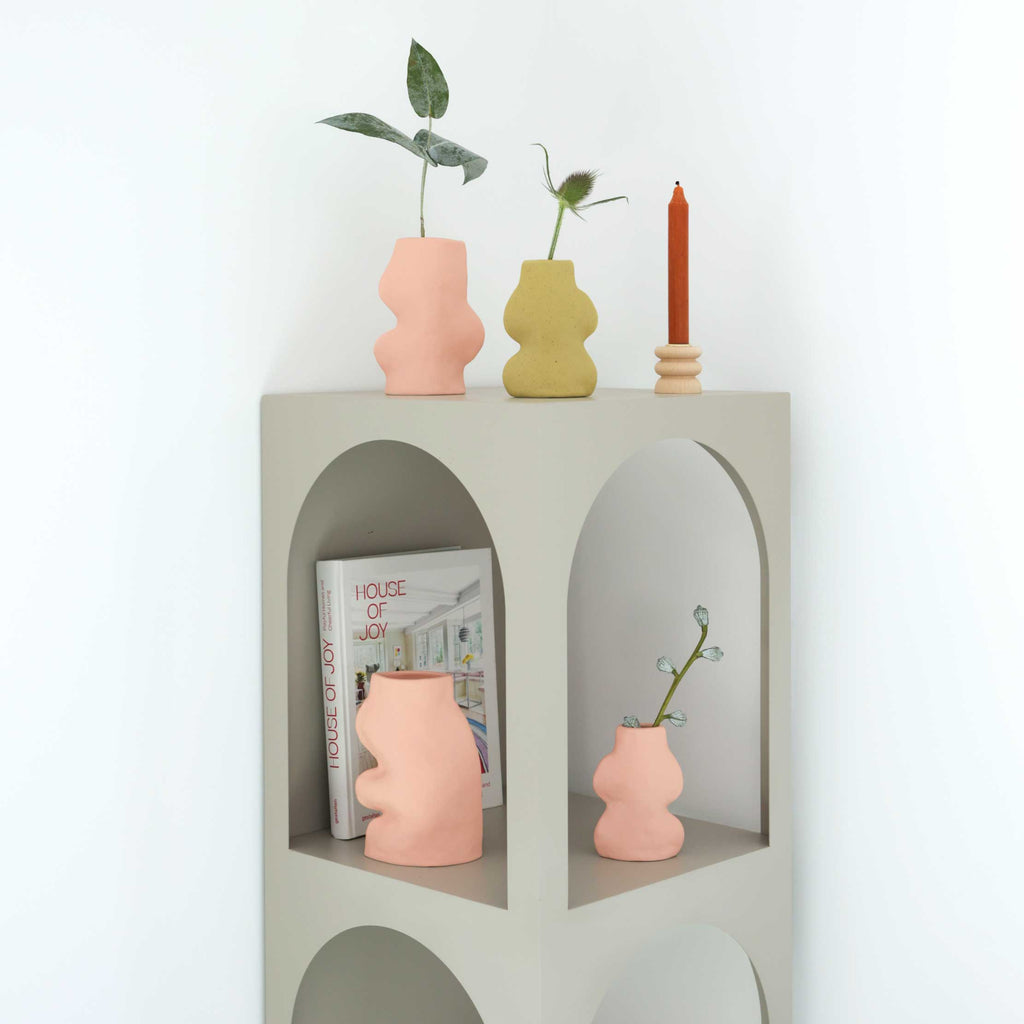 Fluxo Ceramic Vase — Medium Pink