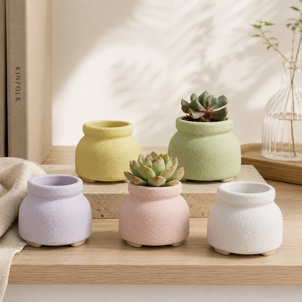 Frosted Mini Ceramic Flower Pot