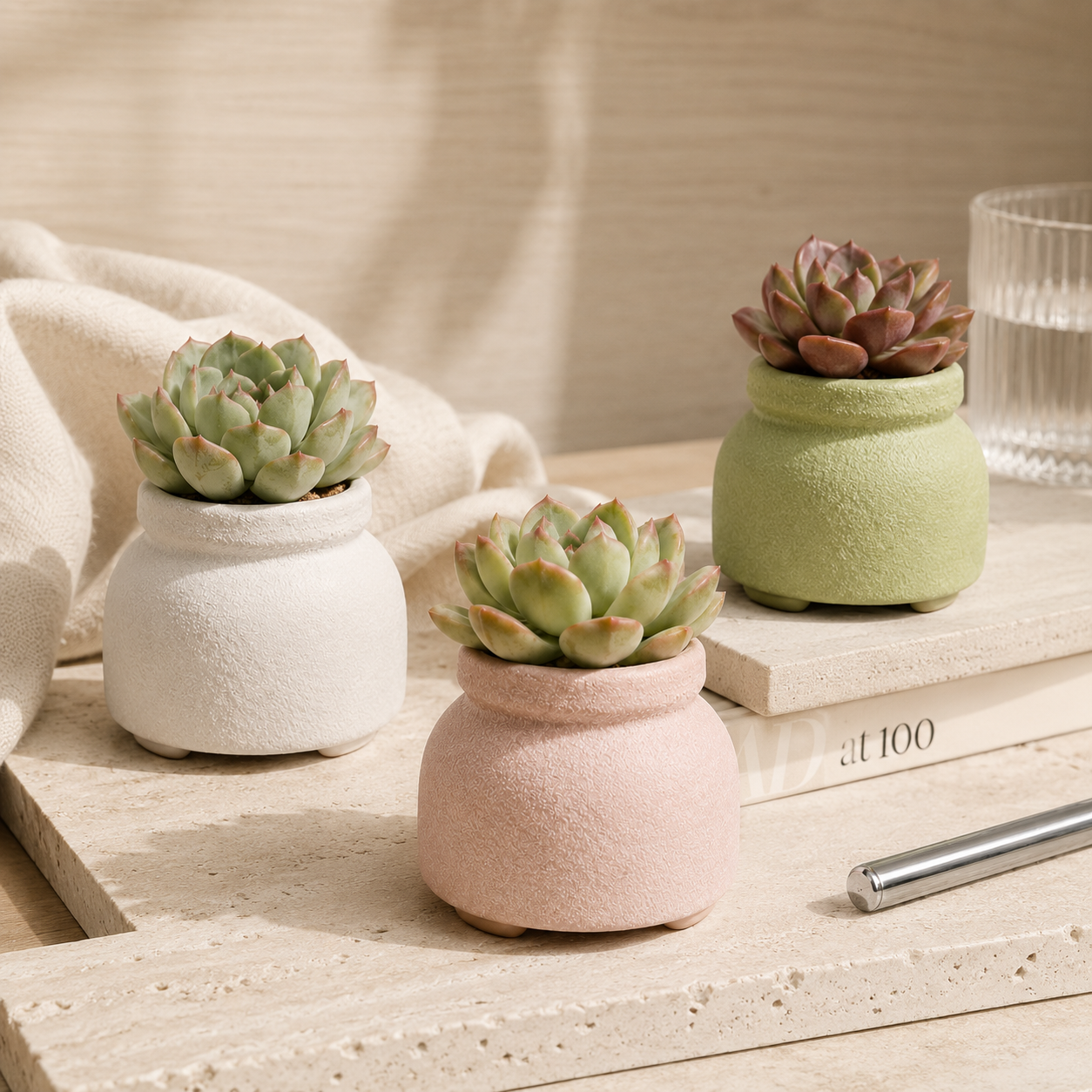 Frosted Mini Ceramic Flower Pot