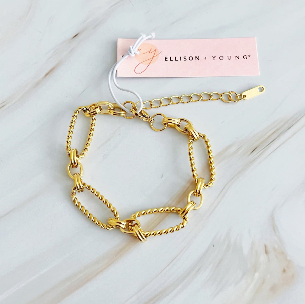 Alternatively Linked Cable Bracelet
