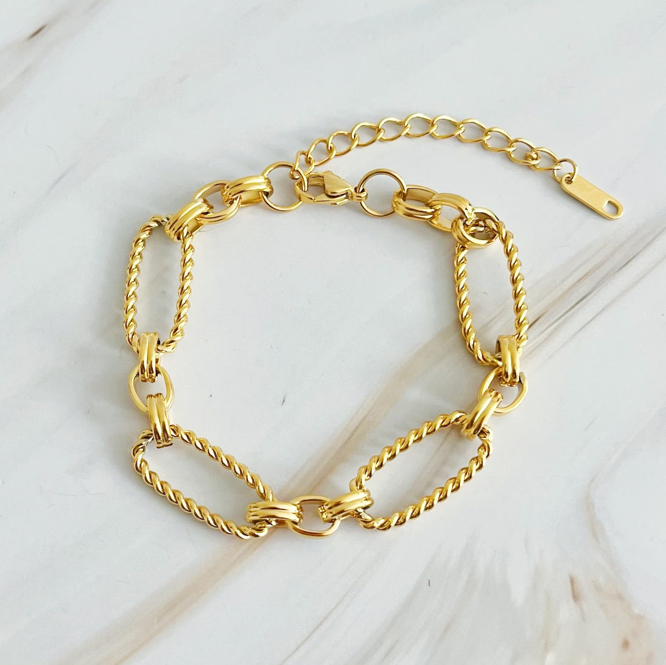 Alternatively Linked Cable Bracelet
