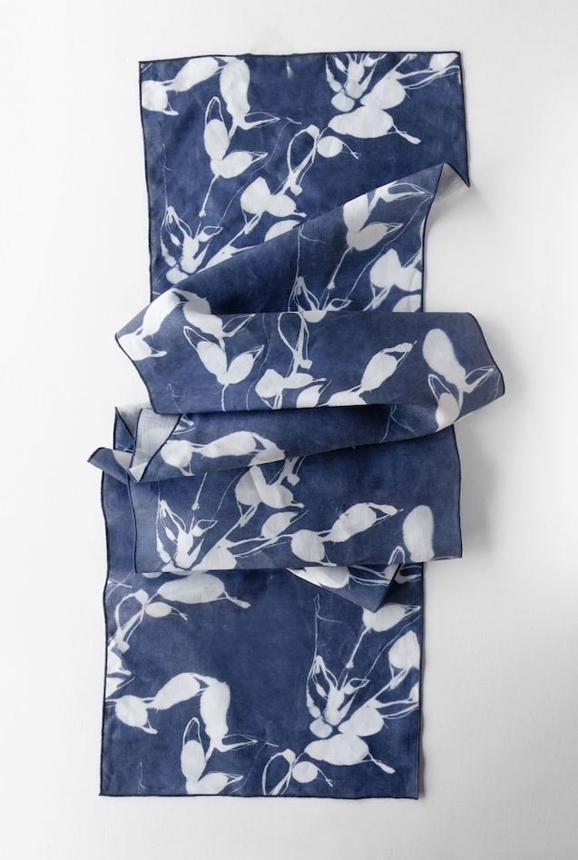 Porto Linen Table Runner — Indigo