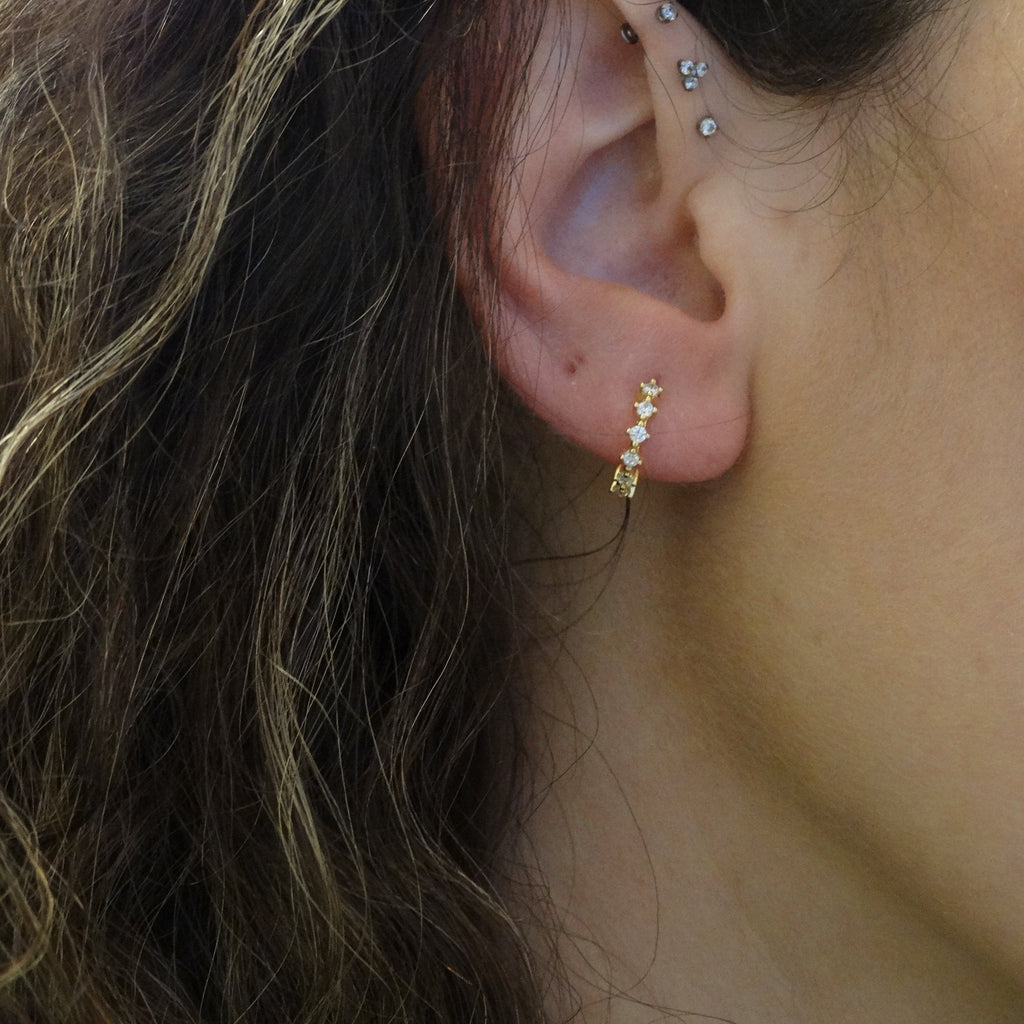 Kelly Huggies — White Zirconia