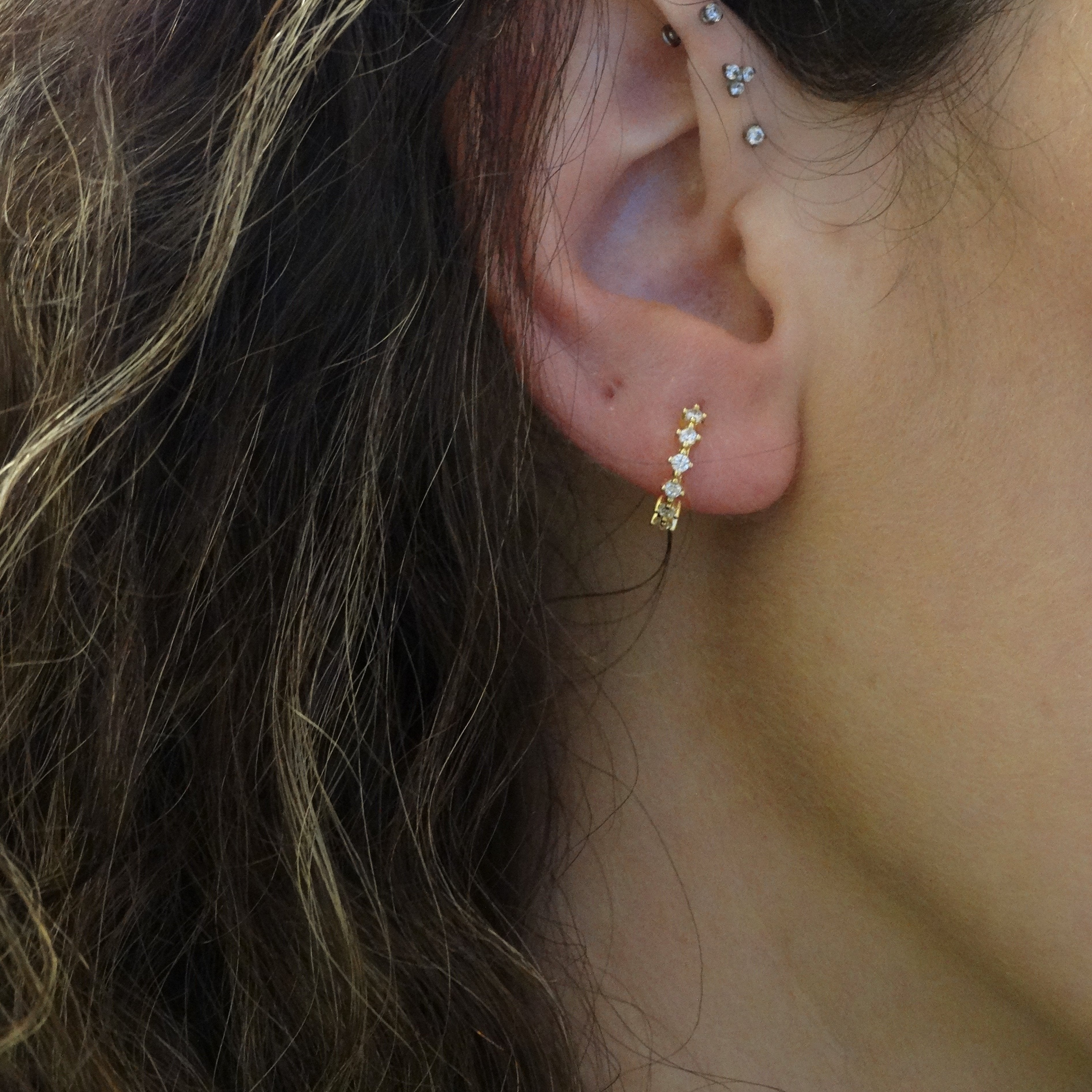 Kelly Huggies — White Zirconia