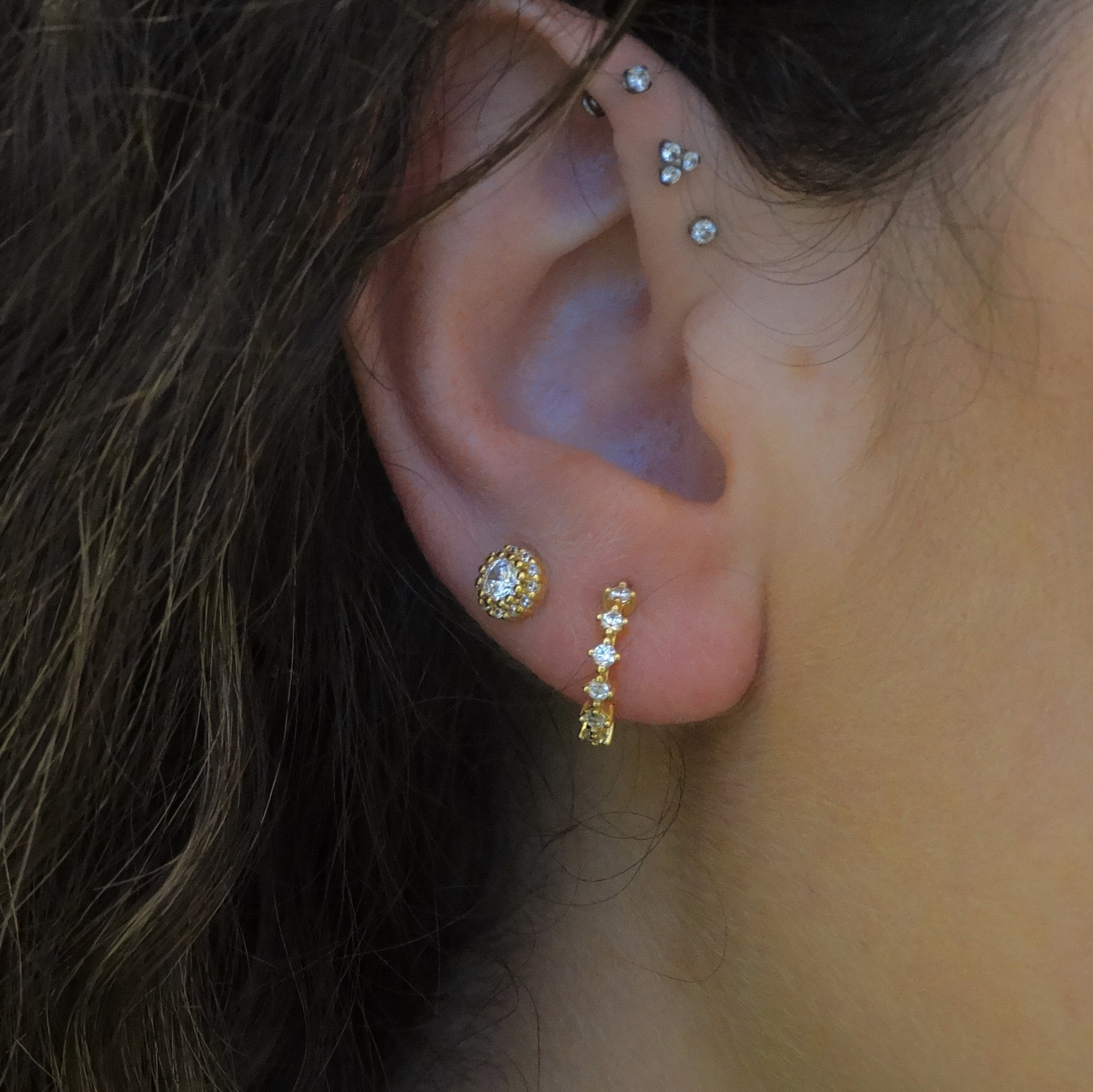 Kelly Huggies — White Zirconia