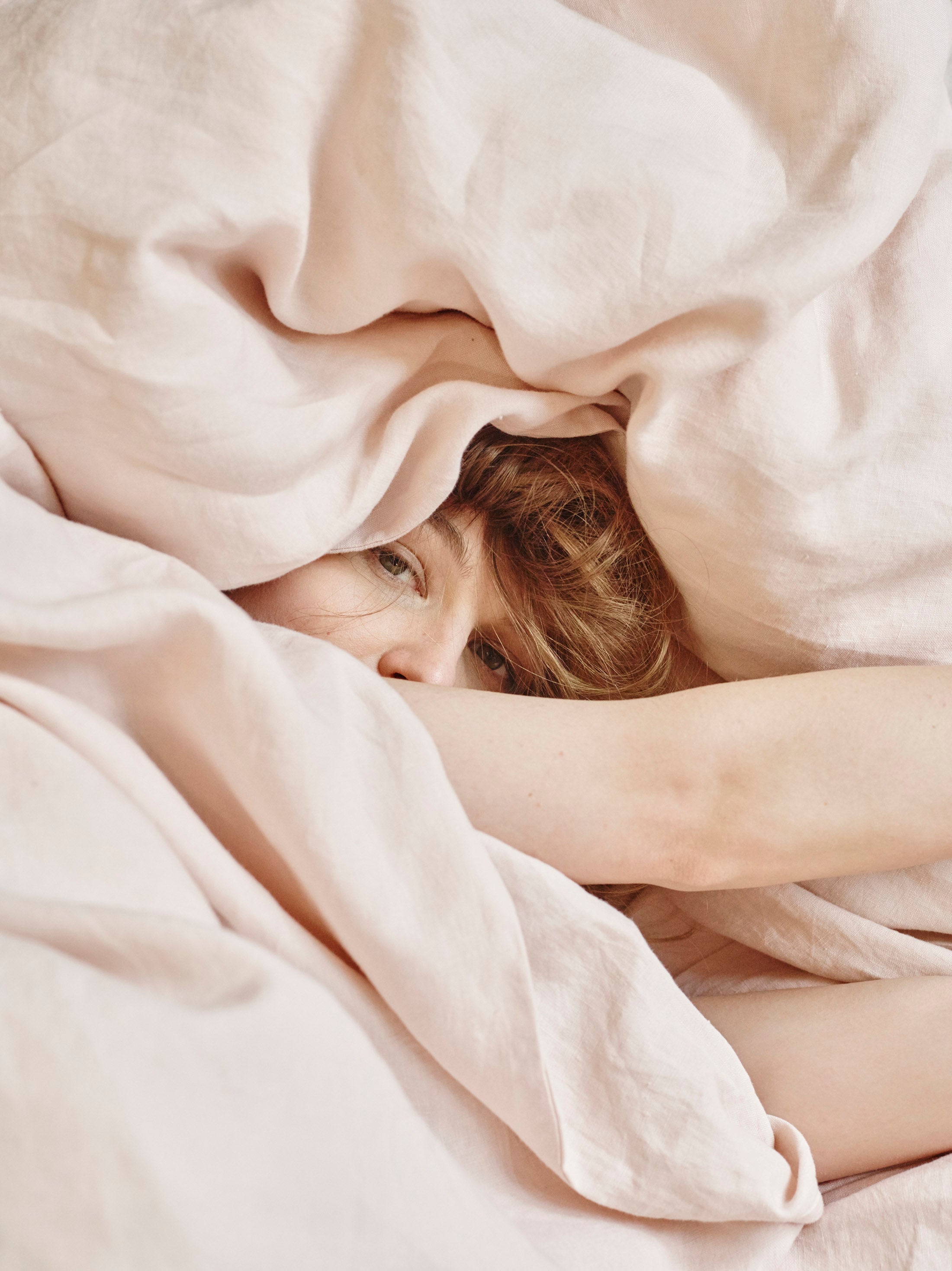 Marcel Linen Duvet Cover — Blush
