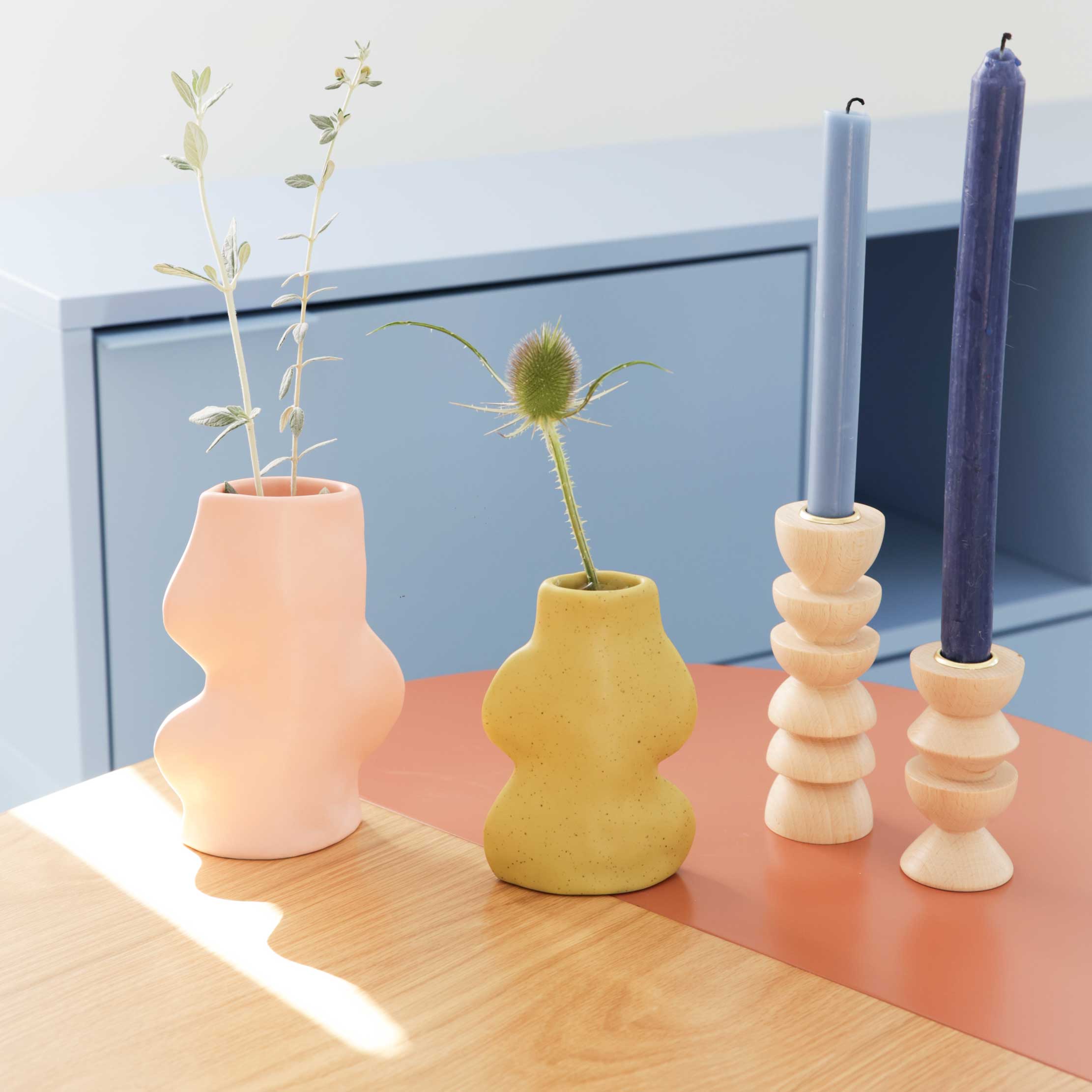Fluxo Ceramic Vase — Medium Pink