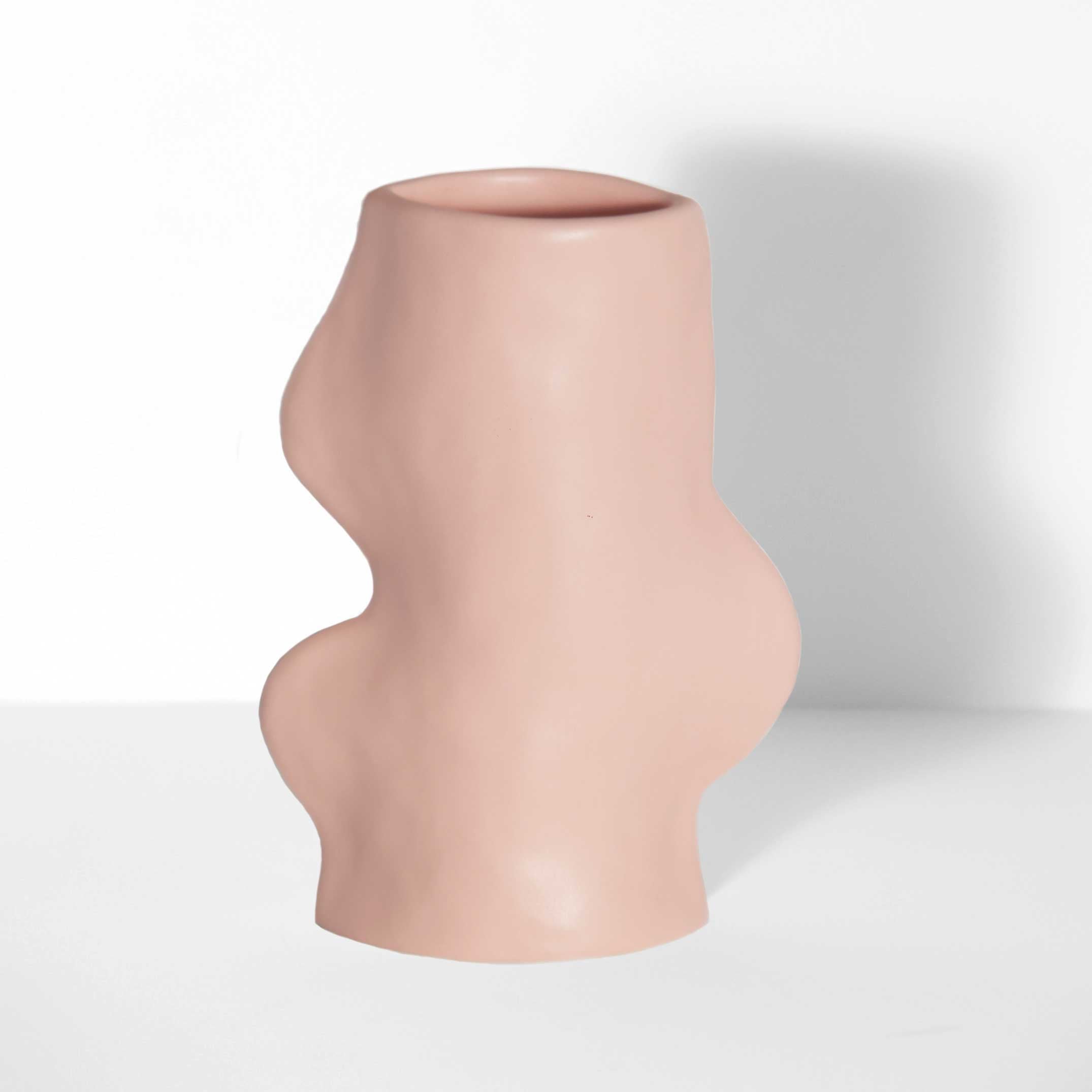 Fluxo Ceramic Vase — Medium Pink