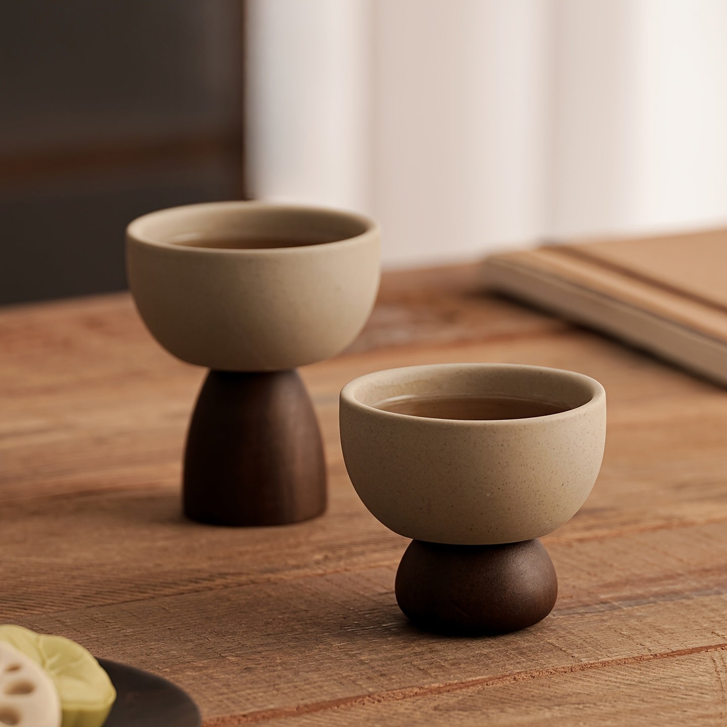 1pc HighStem Round CupFat Cup Small Clay Coffee Cup French Vintage Cup TeacupWater Cup Suitable for Office And Home Use