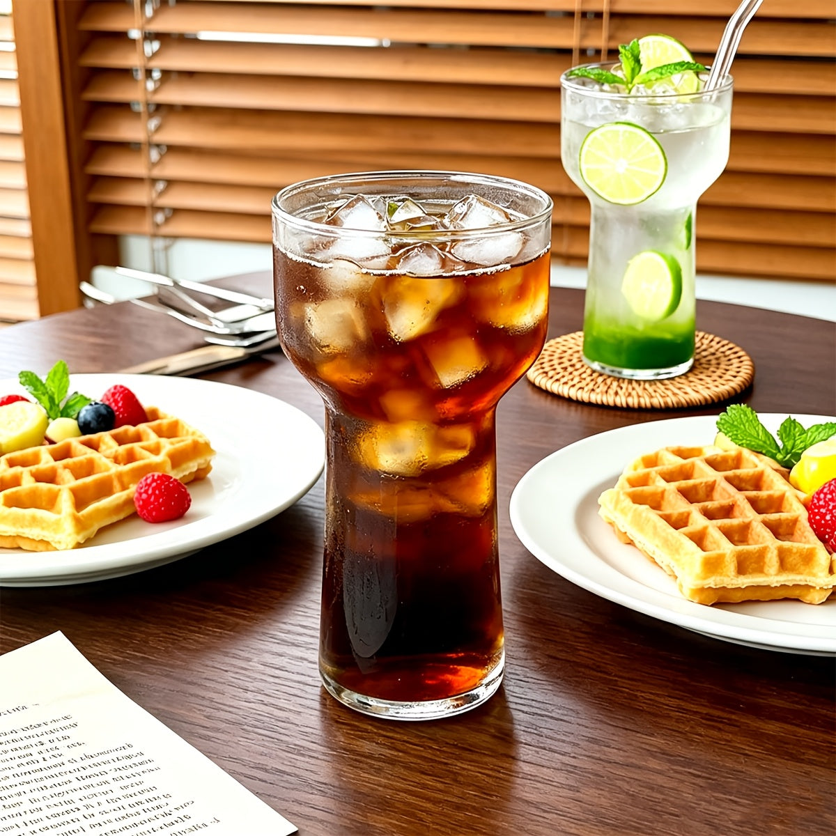 2pcs4pcs InstagramStyle Iced Americano Premium Transparent Torch Glass Cup Simple Sparkling Water Glass Cold Brew and Cold Drink Cup