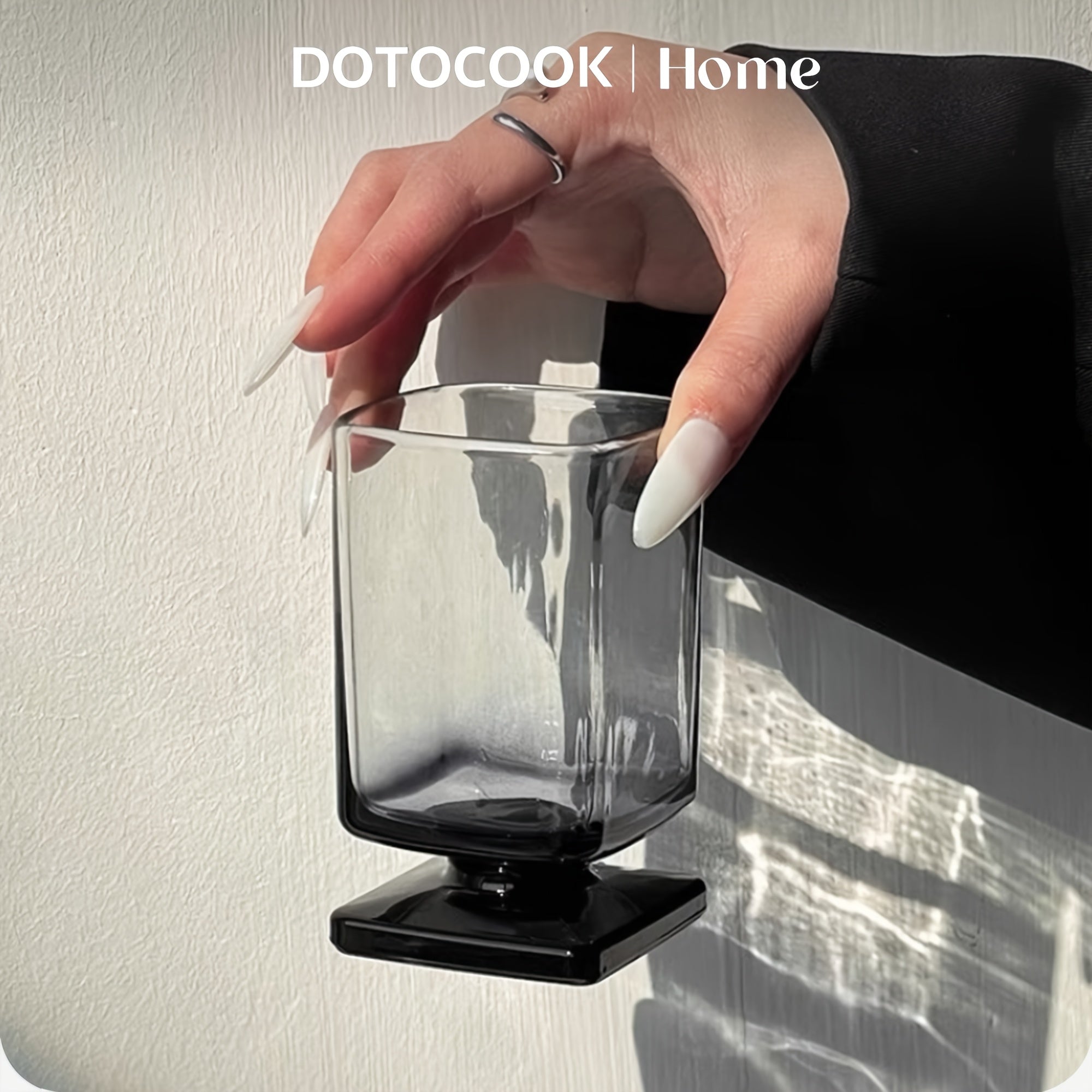 12pcs DOTOCOOK Square Glass with Black Gradient Design Durable and Stylish Drinkware for Juice Whiskey and Cocktails Perfect for Bars Home Bars Offices and Parties Ideal for Modern Entertaining and Gifting Cocktail Glass
