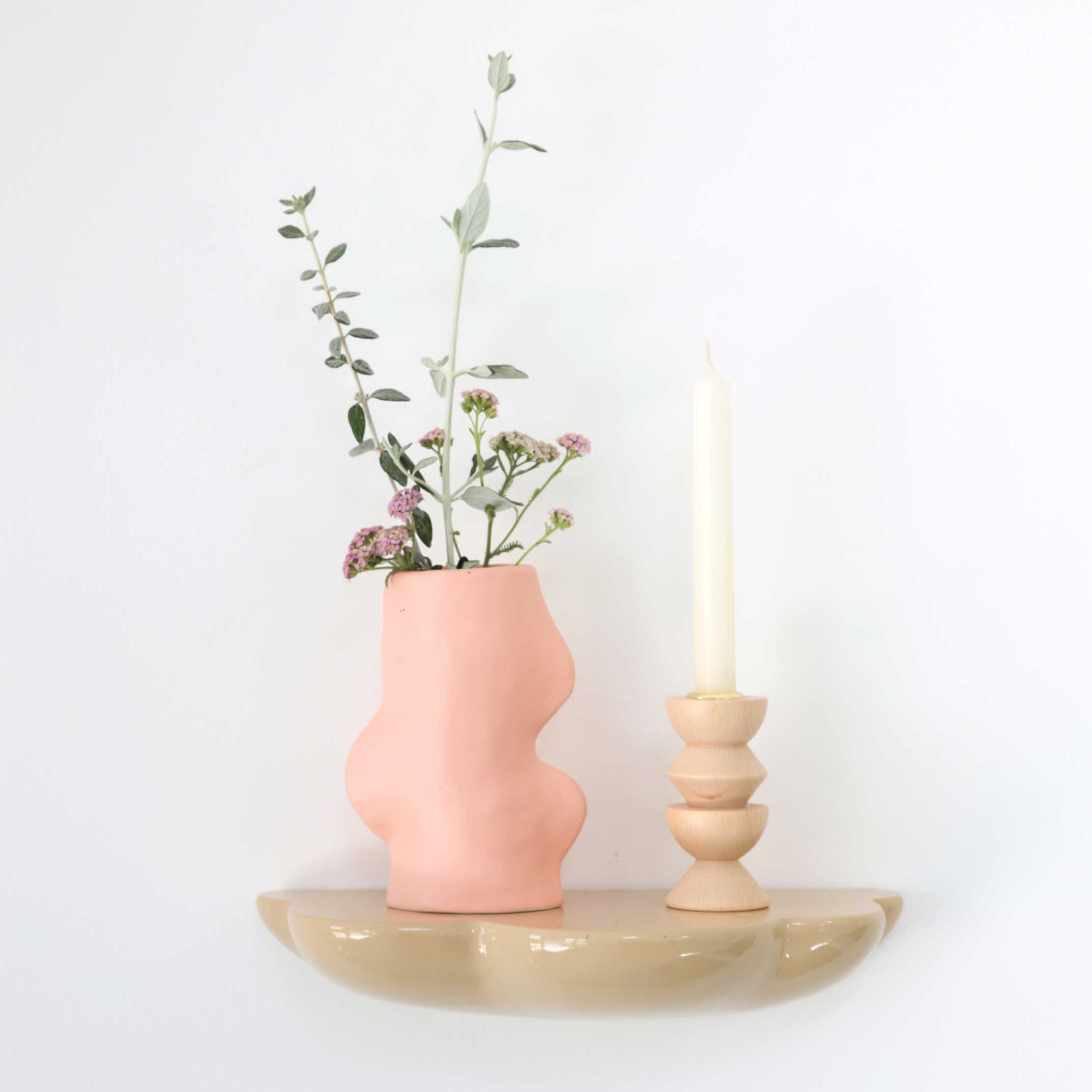 Fluxo Ceramic Vase — Medium Pink